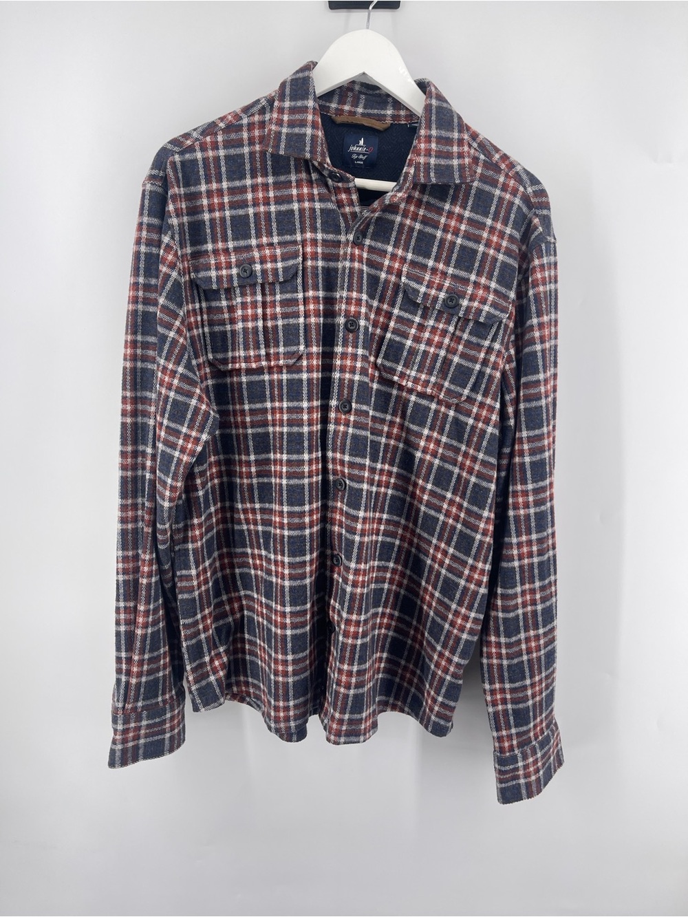 johnnie-O Men's Jimmy Stretch Flannel Lodge Shirt Creole Mens Size L